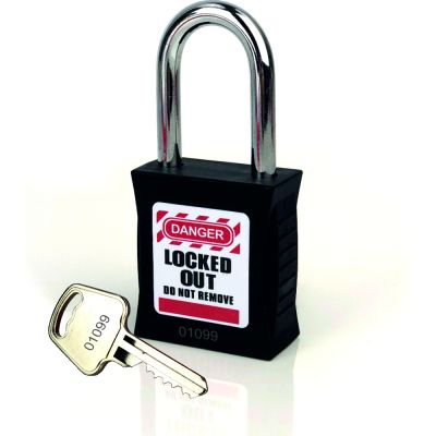 PL201-BLK Lockout Tagout Safety Padlock Black PL201-BLK Lockout Tagout Safety Padlock Black